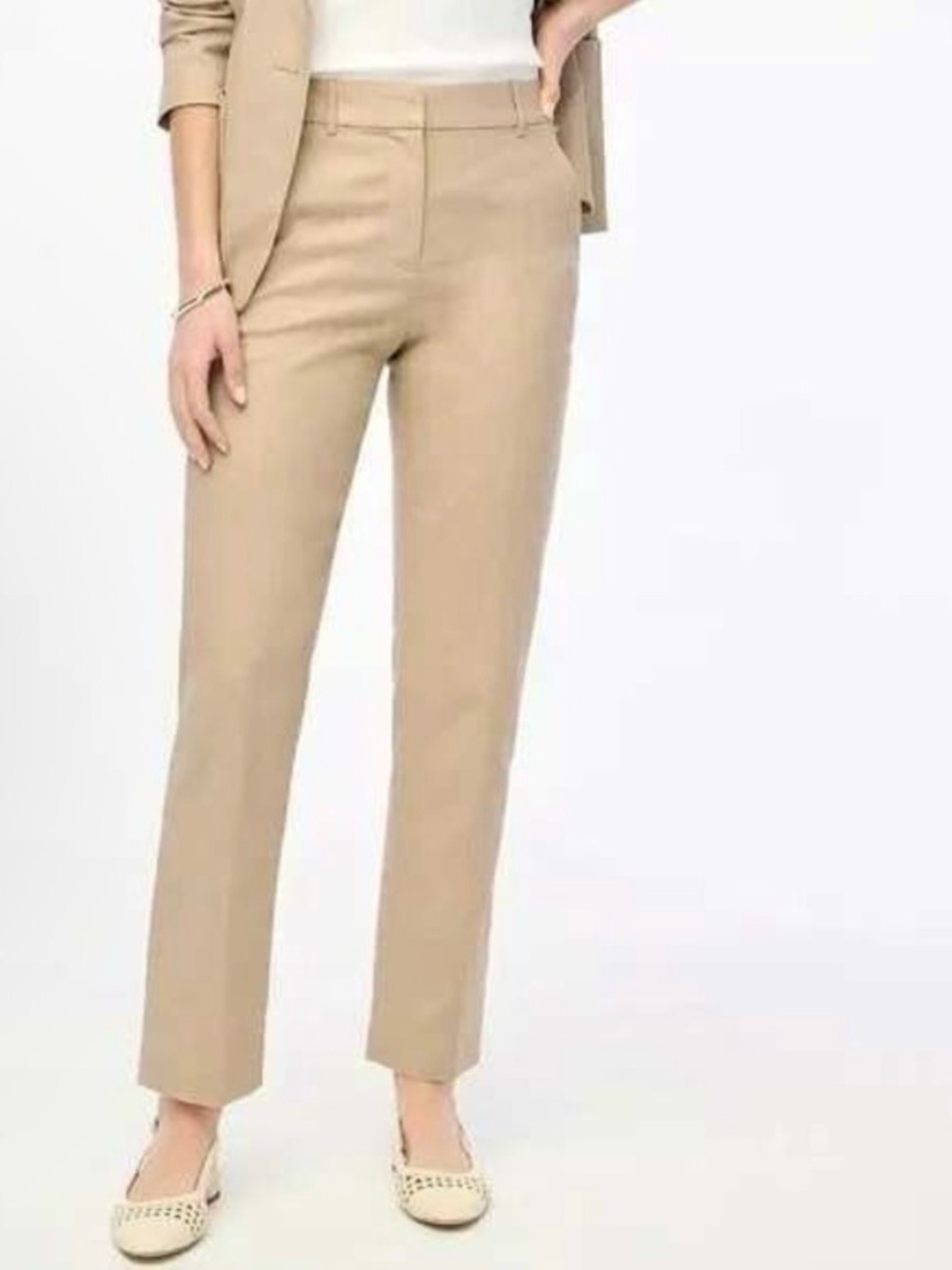 J Crew Classic Tailored Women's Straight-Leg Pants in Khaki